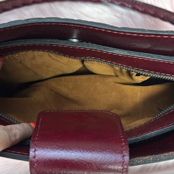 Patricia Nash Burgundy Embossed Leather Shoulder Bag - Picture 6 of 12